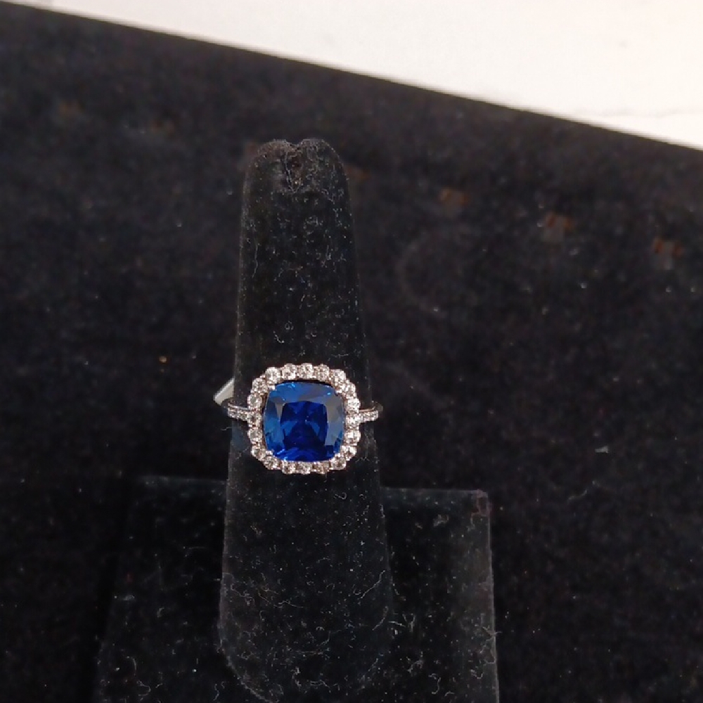 Sterling Silver Lab Created Sapphire CZ Ring Size 7
